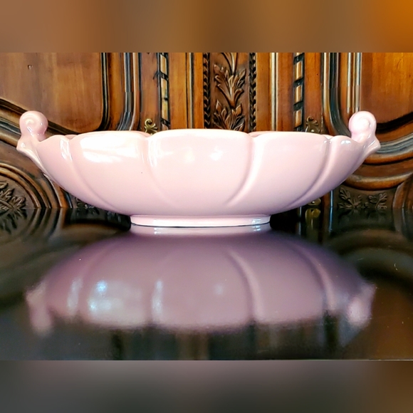 Vntg Abingdon 14" Ceramic Dusty Rose Pink Planter - Picture 7 of 11